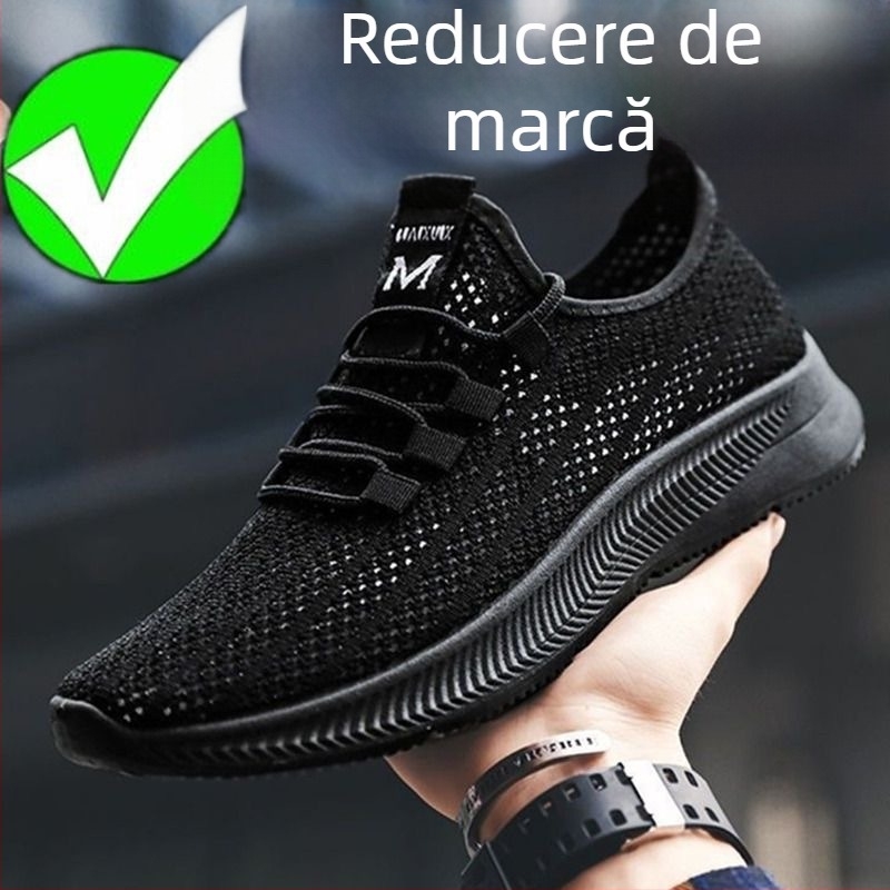 Pantofi sport casual din plasă – upper respirabil din plasă, branț textil ușor, talpă PVC, șireturi, talie joasă