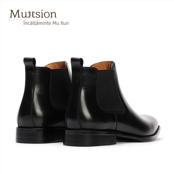 Muttsion botine Chelsea, piele de vită, botine masculine călduroase, stil britanic