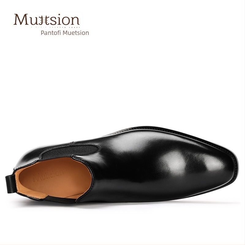 Muttsion botine Chelsea, piele de vită, botine masculine călduroase, stil britanic