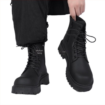 Ghete bărbați Martin, înalte peste gleznă, PU artificial, impermeabile, talpă din cauciuc, branț EVA