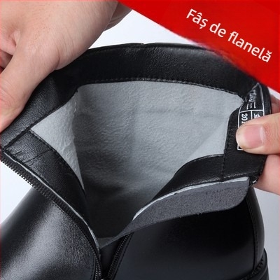 Ghete Martin pentru bărbați, iarnă, partea superioară din piele naturală, căptușeală din lână, talpă din cauciuc