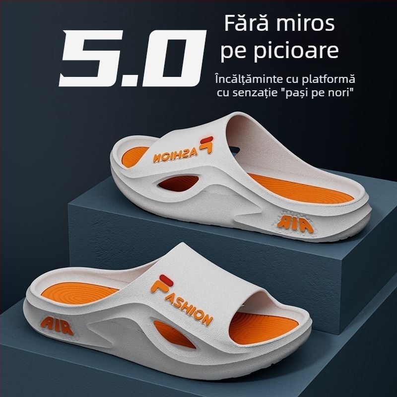 Slapi pentru bărbați, partea superioară PVC, talpă PVC, talpă turnată prin injecție, stil tineresc