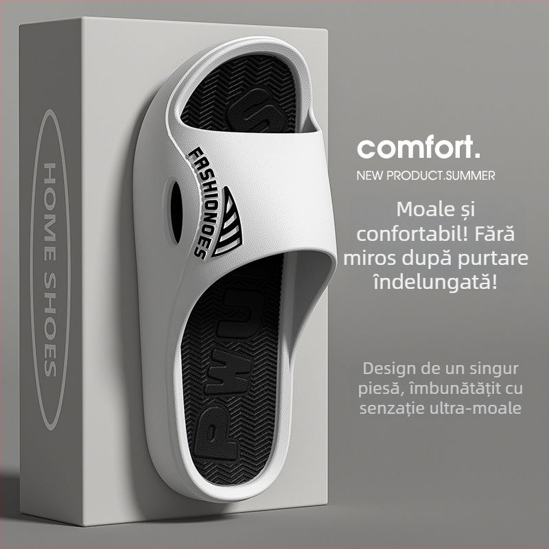 Papuci de bărbați cu partea superioară din PVC, talpă PVC, talpă moale, stil sport, interior și exterior