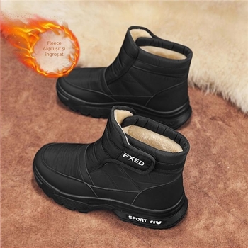 Ghete Martin pentru bărbați, iarnă, partea superioară din piele de vacă, talpă din cauciuc, PU tălpi