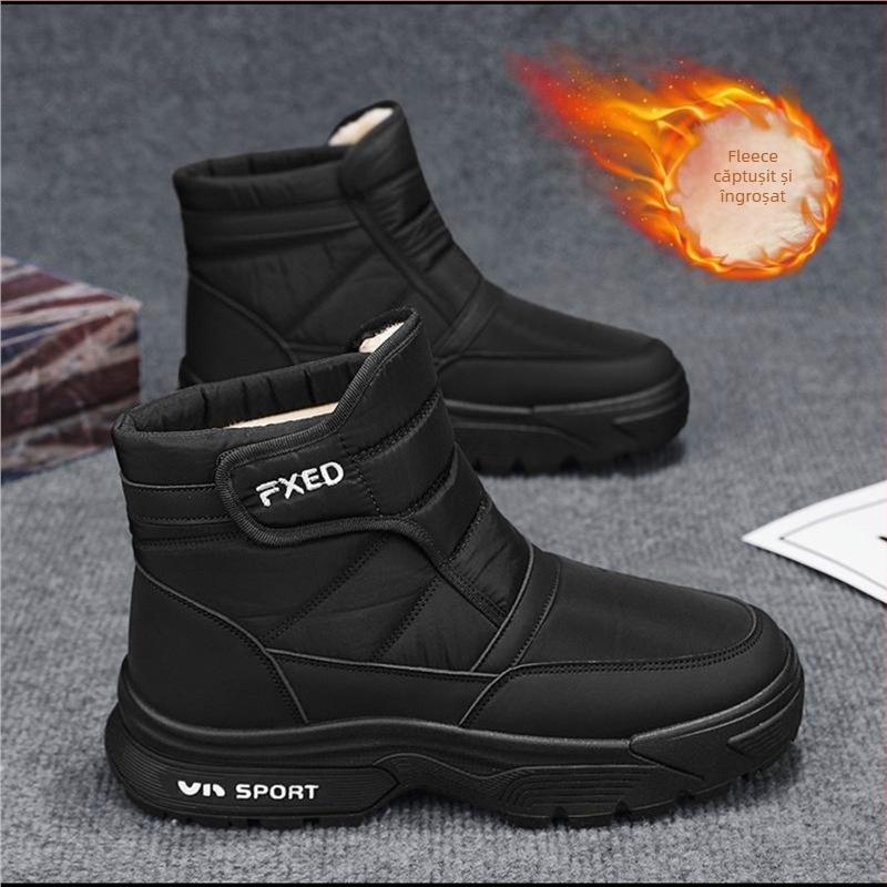 Ghete Martin pentru bărbați, iarnă, partea superioară din piele de vacă, talpă din cauciuc, PU tălpi