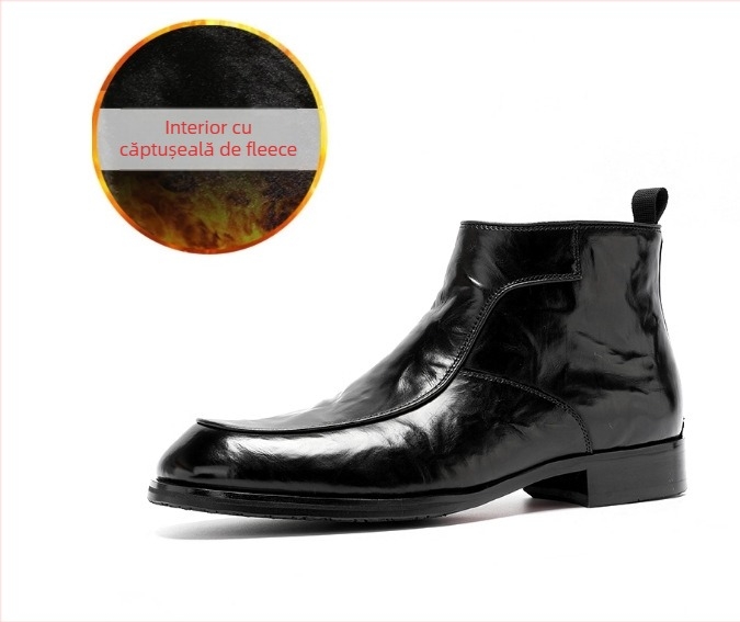 Ghete Chelsea pentru bărbați - Stil britanic, Părți superioare din piele reciclată, Talpă din cauciuc, Vârf ascuțit, Toc drept mic 1-3 cm