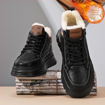 Ghete bărbați Martin - înalte, din PU, talpă din cauciuc, căptușeală din țesătură, PU branț