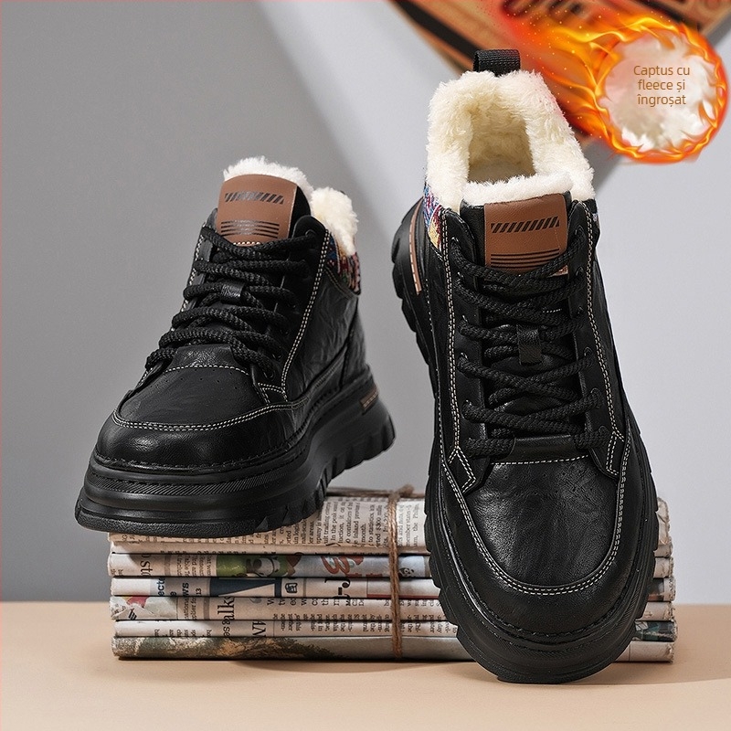 Ghete bărbați Martin - înalte, din PU, talpă din cauciuc, căptușeală din țesătură, PU branț