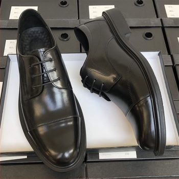 Pantofi din piele pentru bărbați, de înaltă calitate, cu trei articulații, pentru business/formal, din piele de vită, căptuți cu blană de iepure, închidere cu șiret