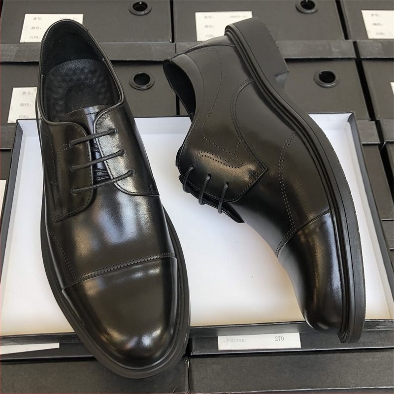 Pantofi din piele pentru bărbați, de înaltă calitate, cu trei articulații, pentru business/formal, din piele de vită, căptuți cu blană de iepure, închidere cu șiret