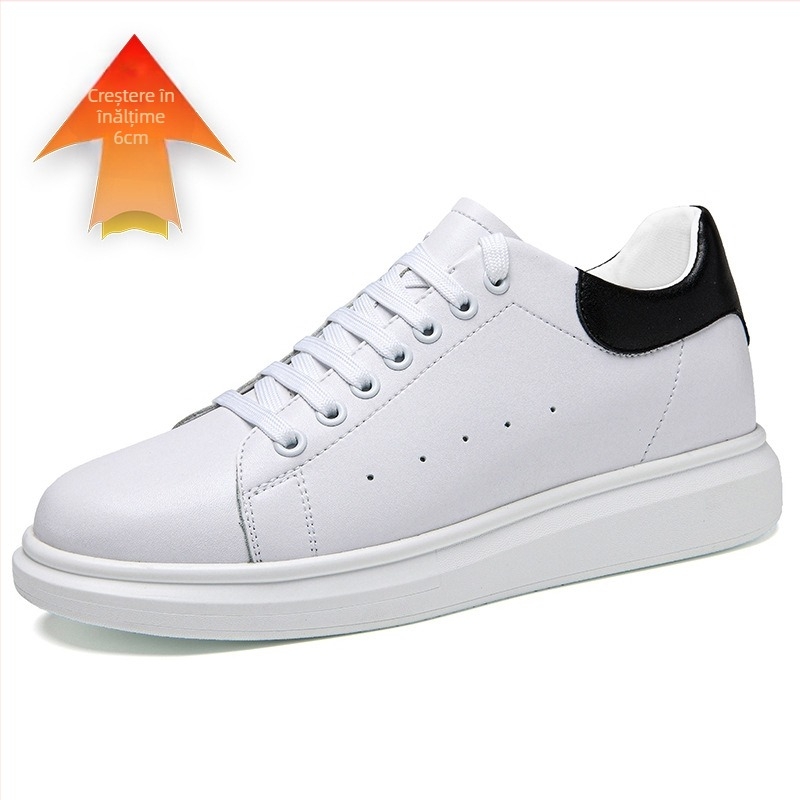 Adidași din piele naturală, talpă PU, toc mic 1–3 cm, șireturi