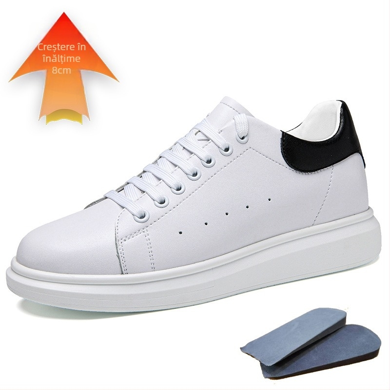 Adidași din piele naturală, talpă PU, toc mic 1–3 cm, șireturi