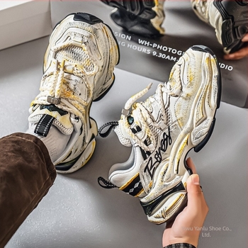 Pantofi casual pentru bărbați loaferi cu partea superioară din plasă, talpă din cauciuc, șireturi, model cu imprimeu animal