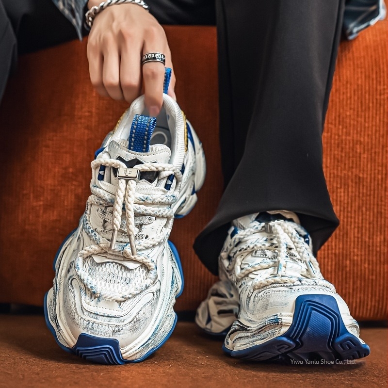 Pantofi casual pentru bărbați loaferi cu partea superioară din plasă, talpă din cauciuc, șireturi, model cu imprimeu animal