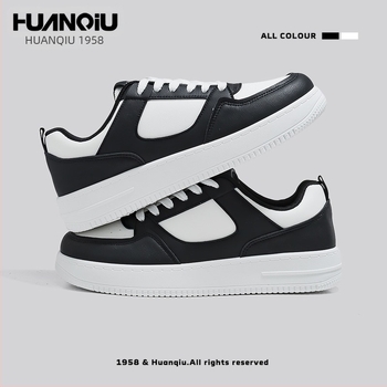 Adidași bărbați – vârf rotund, piele sintetică pe partea superioară, toc mediu 3–5 cm, talpă PVC, branță EVA, încălțăminte casual zilnică