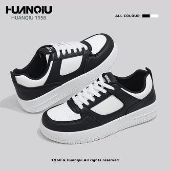 Adidași bărbați – vârf rotund, piele sintetică pe partea superioară, toc mediu 3–5 cm, talpă PVC, branță EVA, încălțăminte casual zilnică