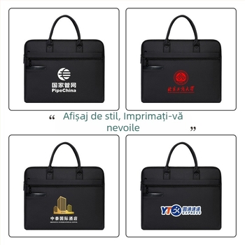Geantă de documente Oak Qi cu fermoar, material Oxford, stil navetă (Brand Oak Qi; Material Oxford cloth; Stil Zipper; Stil navetă)