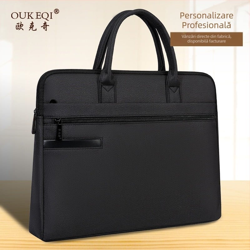 Geantă de documente Oak Qi cu fermoar, material Oxford, stil navetă (Brand Oak Qi; Material Oxford cloth; Stil Zipper; Stil navetă)