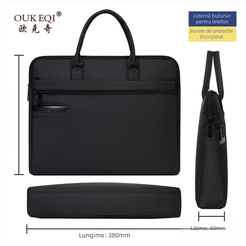 Geantă de documente Oak Qi cu fermoar, material Oxford, stil navetă (Brand Oak Qi; Material Oxford cloth; Stil Zipper; Stil navetă)