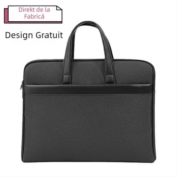 Geantă de documente pentru bărbați Haoxuan Stationery, din pânză, fermoar, 2 compartimente, Oxford țesătură