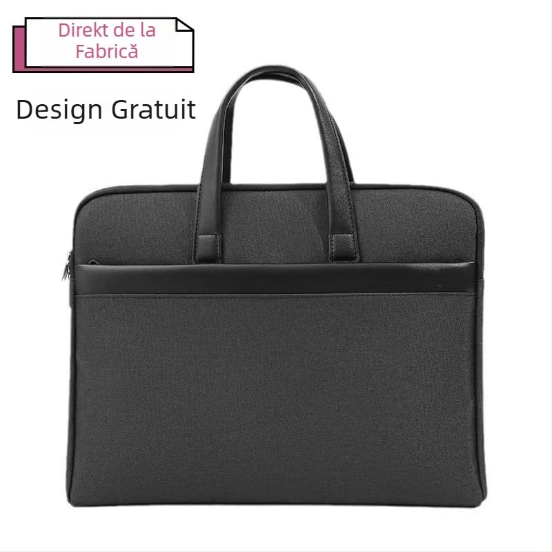 Geantă de documente pentru bărbați Haoxuan Stationery, din pânză, fermoar, 2 compartimente, Oxford țesătură