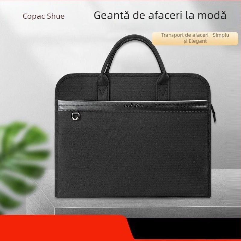 Geantă de documente pentru afaceri Shu Jie, pânză Oxford, închidere de tip etanș, model 0