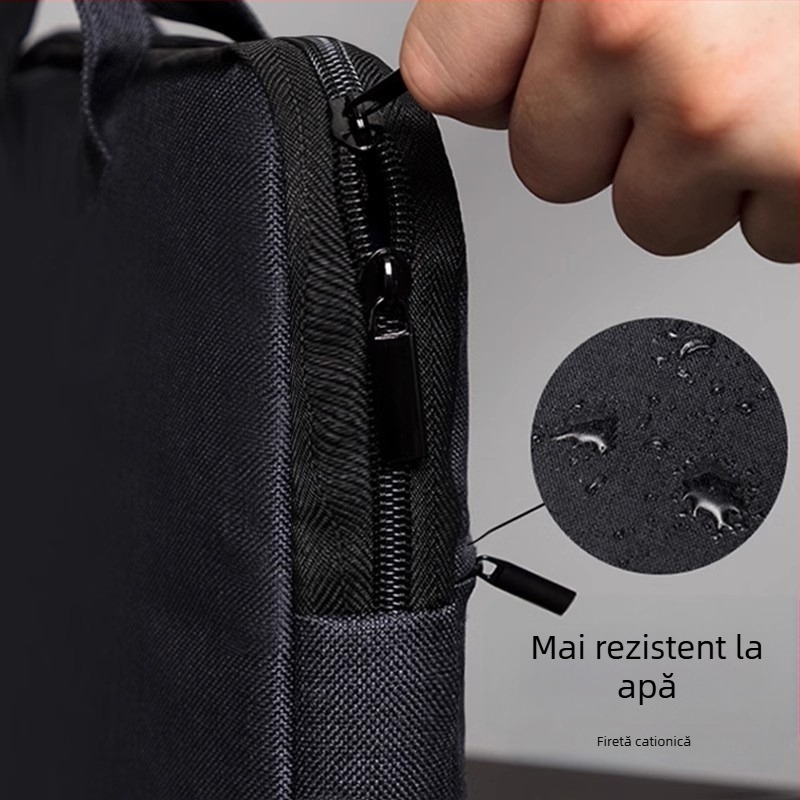 Geantă documente Deli – Material Oxford, geantă de birou unisex cu compartimente multiple și fermoar