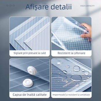 Geantă pentru documente A4, transparentă cu etichetă, dosar de birou