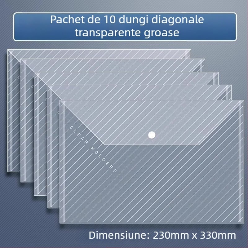 Geantă pentru documente A4, transparentă cu etichetă, dosar de birou
