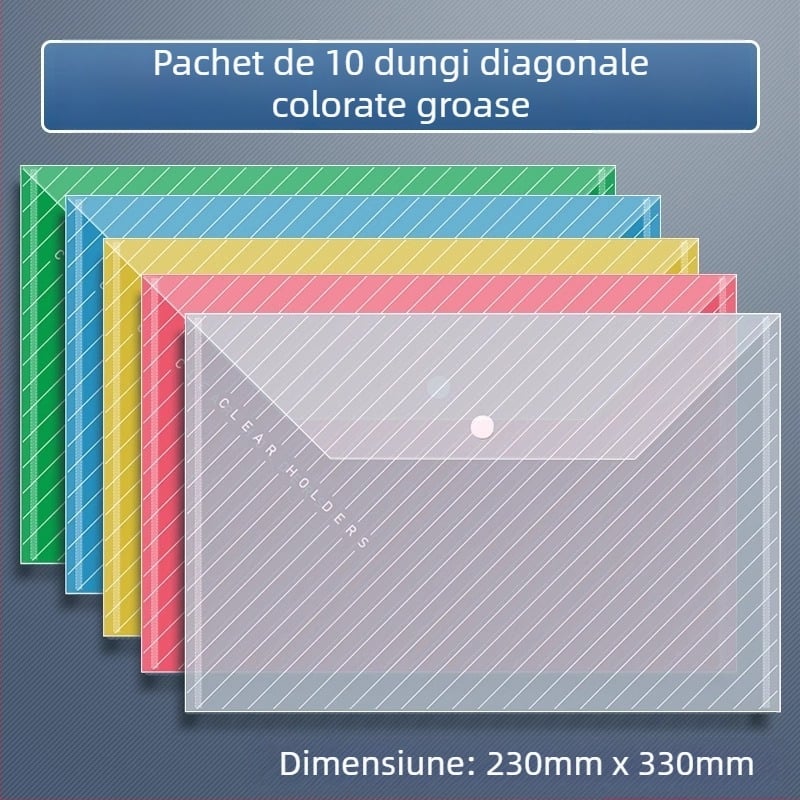 Geantă pentru documente A4, transparentă cu etichetă, dosar de birou