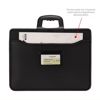 Geantă de documente Kang Bai cu fermoar, material PP, capacitate mare