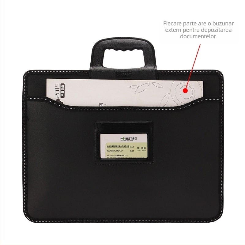 Geantă de documente Kang Bai cu fermoar, material PP, capacitate mare