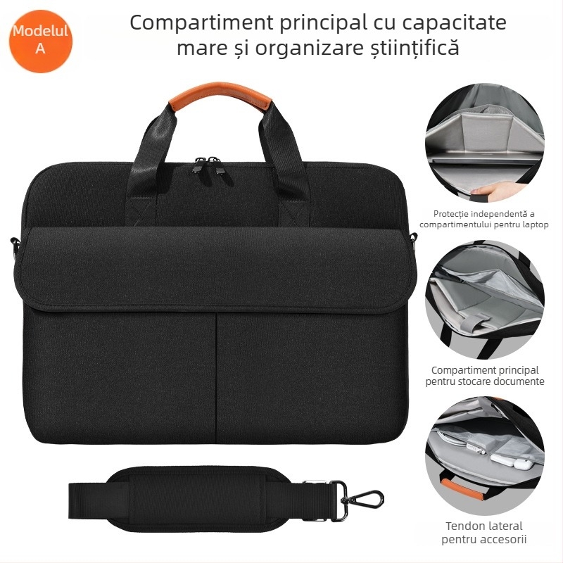 Geantă pentru laptop de 16 inch, husă business spațioasă, geantă crossbody pentru laptop de 14 inch