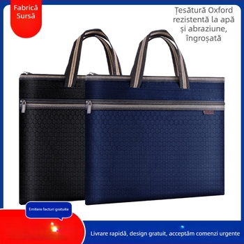 Geantă document Oxford din material Oxford, cu fermoar, formă simplă, brand Lixing