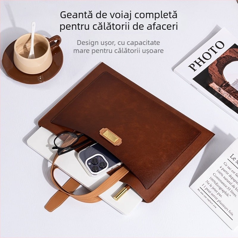 Geantă de fișiere A4 din PU - Geantă de birou portabilă cu design tridimensional (Brand: Yicheng; Material: PU; Stil: Portabil; Formă: Tridimensional)