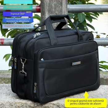 Geantă pentru laptop bărbați, 16 inci, capacitate mare, pentru afaceri și călătorii, curea crossbody