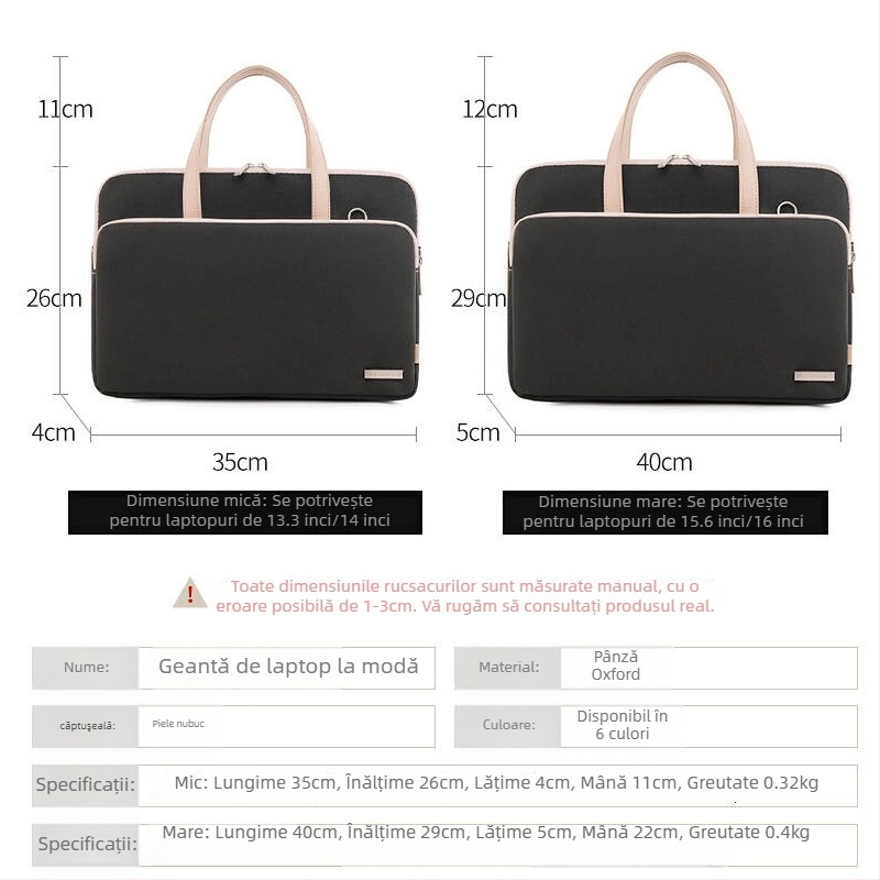 Geantă pentru laptop, material Oxford rezistent, căptușeală din nailon, stil urban minimalist, geantă de afaceri portabilă