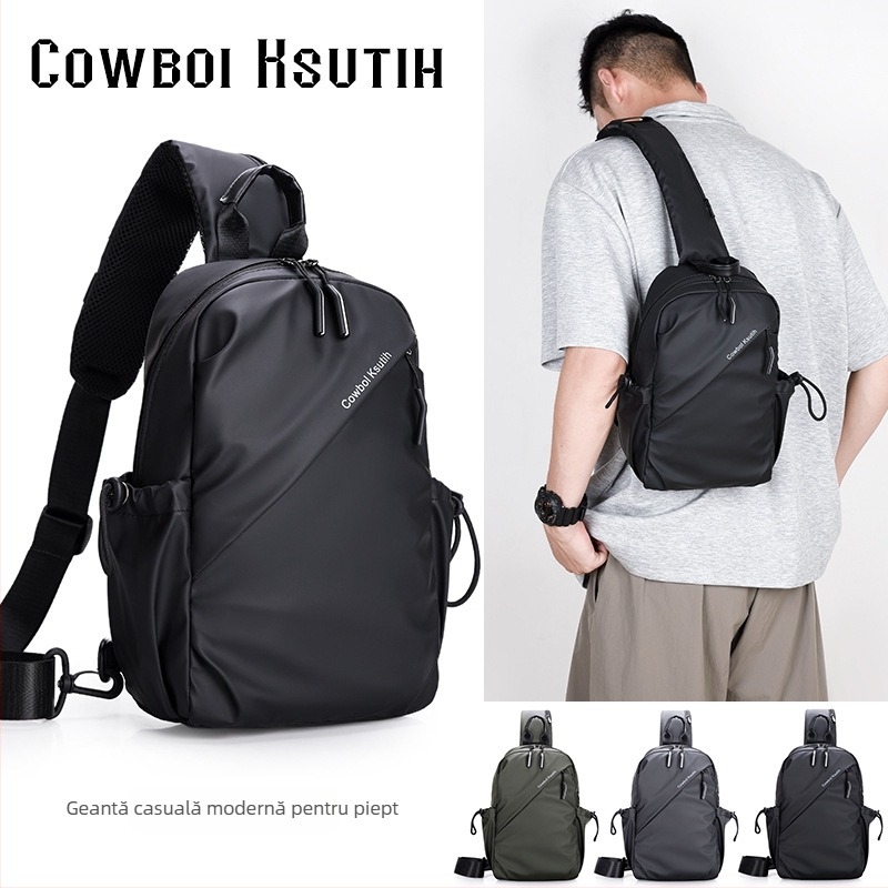 Geantă de piept pentru bărbați – nylon, rezistentă la apă, respirabilă, ultraușoară, extensibilă, stil street