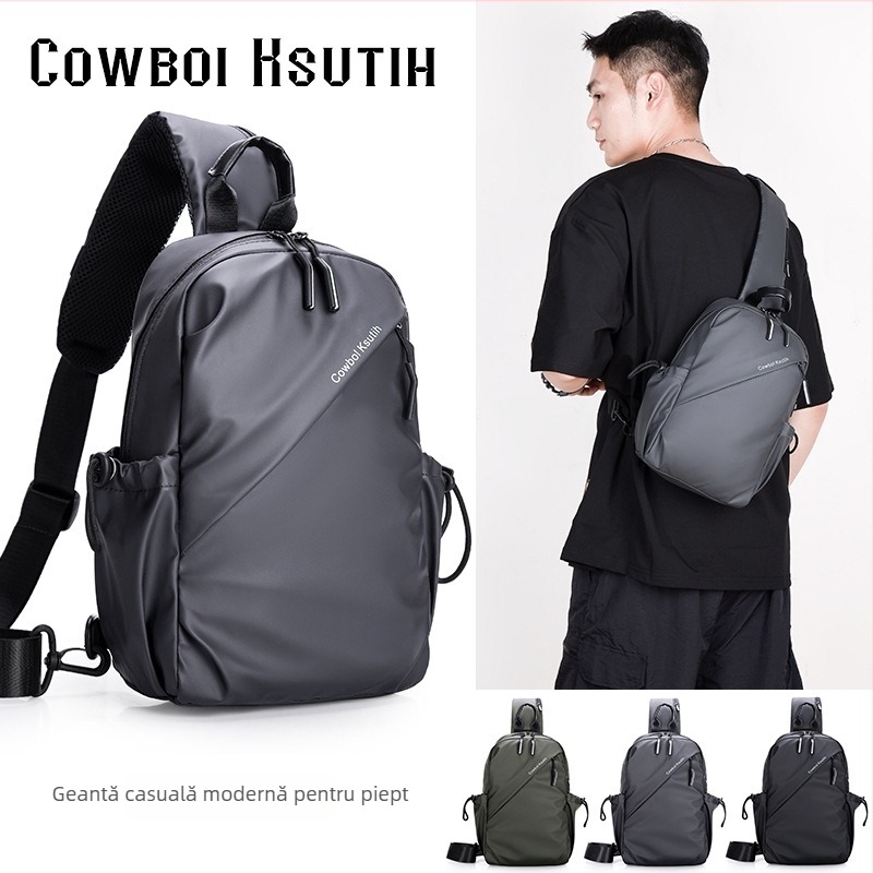 Geantă de piept pentru bărbați – nylon, rezistentă la apă, respirabilă, ultraușoară, extensibilă, stil street