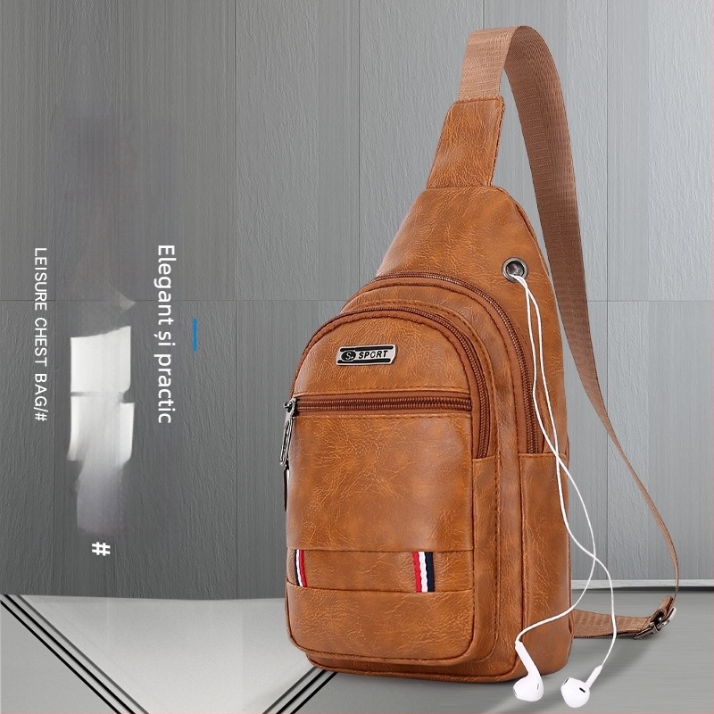 Geantă de talie pentru bărbați - piele PU, impermeabilă, antifurt, multifuncțională, design crossbody