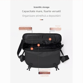 Geantă crossbody pentru bărbați din PU, cu căptușeală Oxford, stil Fresh and Sweet, pentru relaxare în timpul călătoriilor