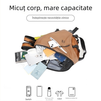 Geantă crossbody pentru bărbați, stil călătorie leisure, material Oxford, capacitate mare, respirabilă, impermeabilă, antibacteriană, căptușeală poliester, marca TANGCOOL