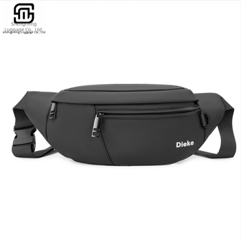 Geantă de talie pentru bărbați cu mai multe compartimente, ultraușoară din Oxford, căptușeală de nailon, buzunar pentru dispozitiv de 8 inchi, rezistentă la uzură, pentru timpul liber