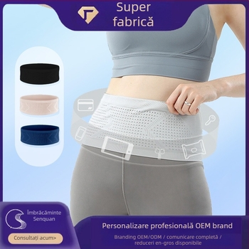 Borsetă de talie sport pentru exterior – ultra ușoară, respirabilă, extensibilă, din nailon, unisex, pentru alergare și fitness