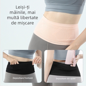 Borsetă de talie sport pentru exterior – ultra ușoară, respirabilă, extensibilă, din nailon, unisex, pentru alergare și fitness