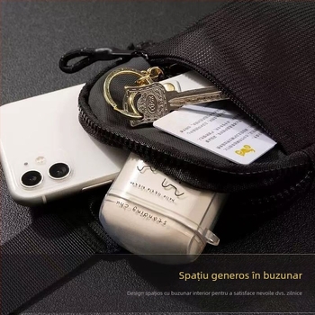Borsetă din nylon unisex, mică, tip crossbody/talie, pentru telefon, ușoară, rezistentă la apă, pentru alergare