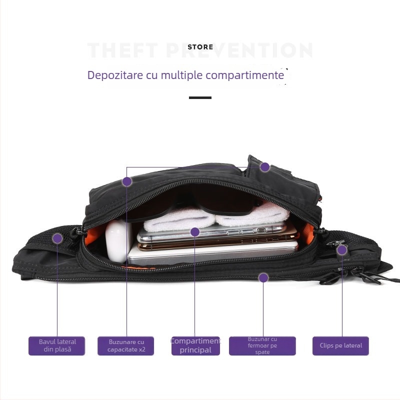 Geantă de piept pentru bărbați, nylon, rezistentă la uzură, TAX1333, stil urban