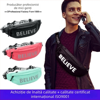 Geantă de talie sport Weiqiang pentru bărbați și femei, nylon, impermeabil, rezistentă, pentru activități în aer liber, capacitate mare