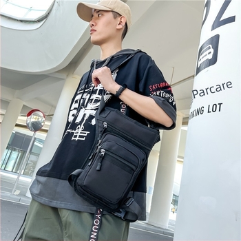 Mengsi Wei Geantă de talie pentru bărbați – Nailon, impermeabil, Geantă de depozitare pentru călătorii