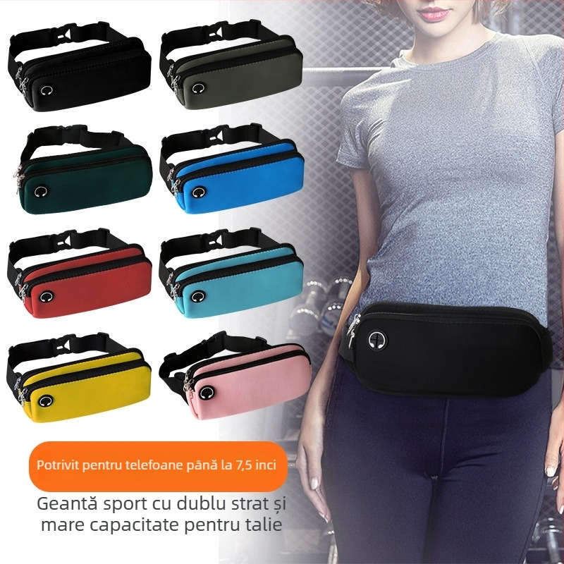 Borsetă talie sport unisex – Lycra, respirabilă, impermeabilă și rezistentă la uzură pentru sport în aer liber